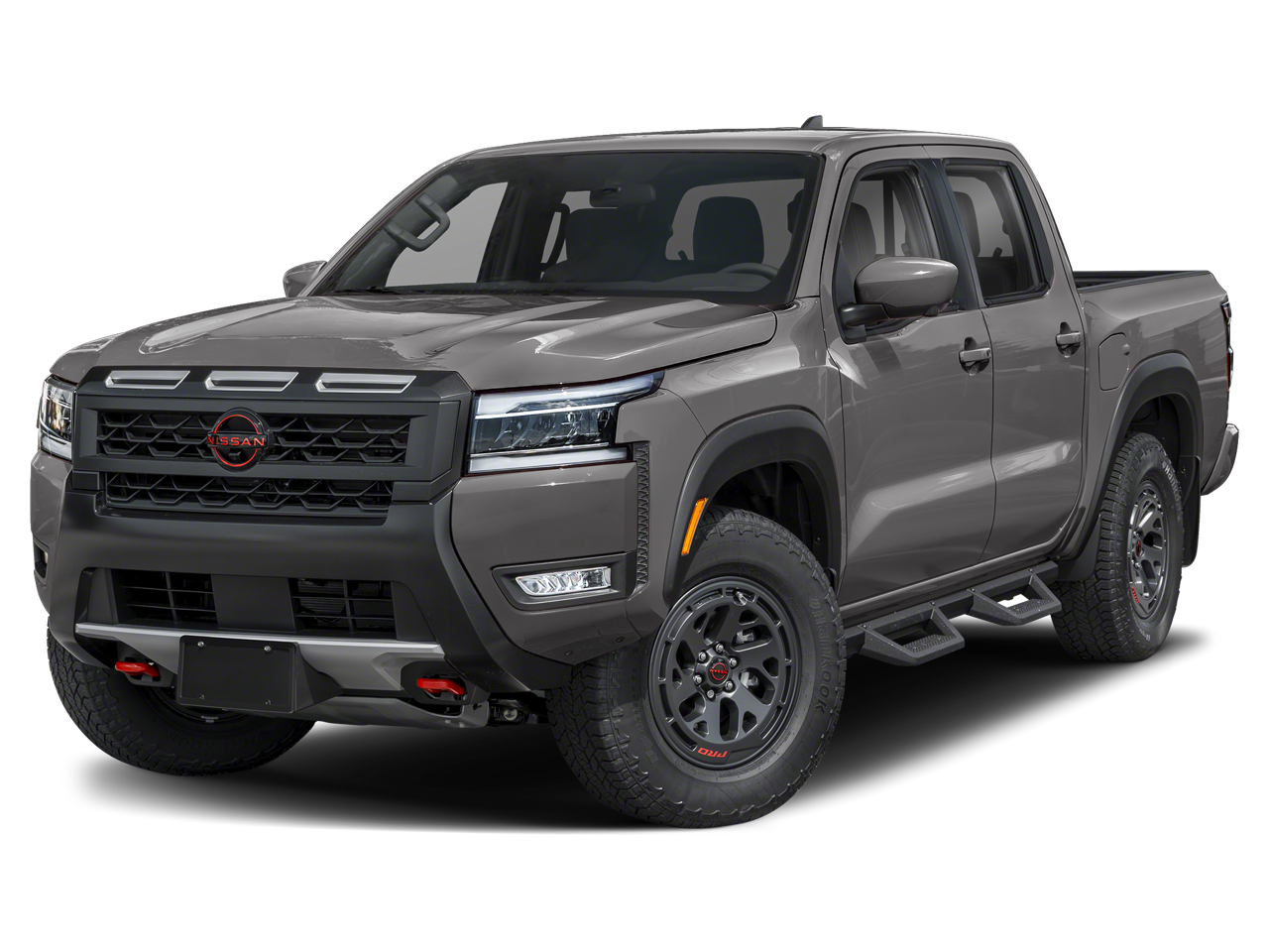 2026 Nissan Frontier Crew Cab PRO-4X in Gun Metallic — front three-quarter view
