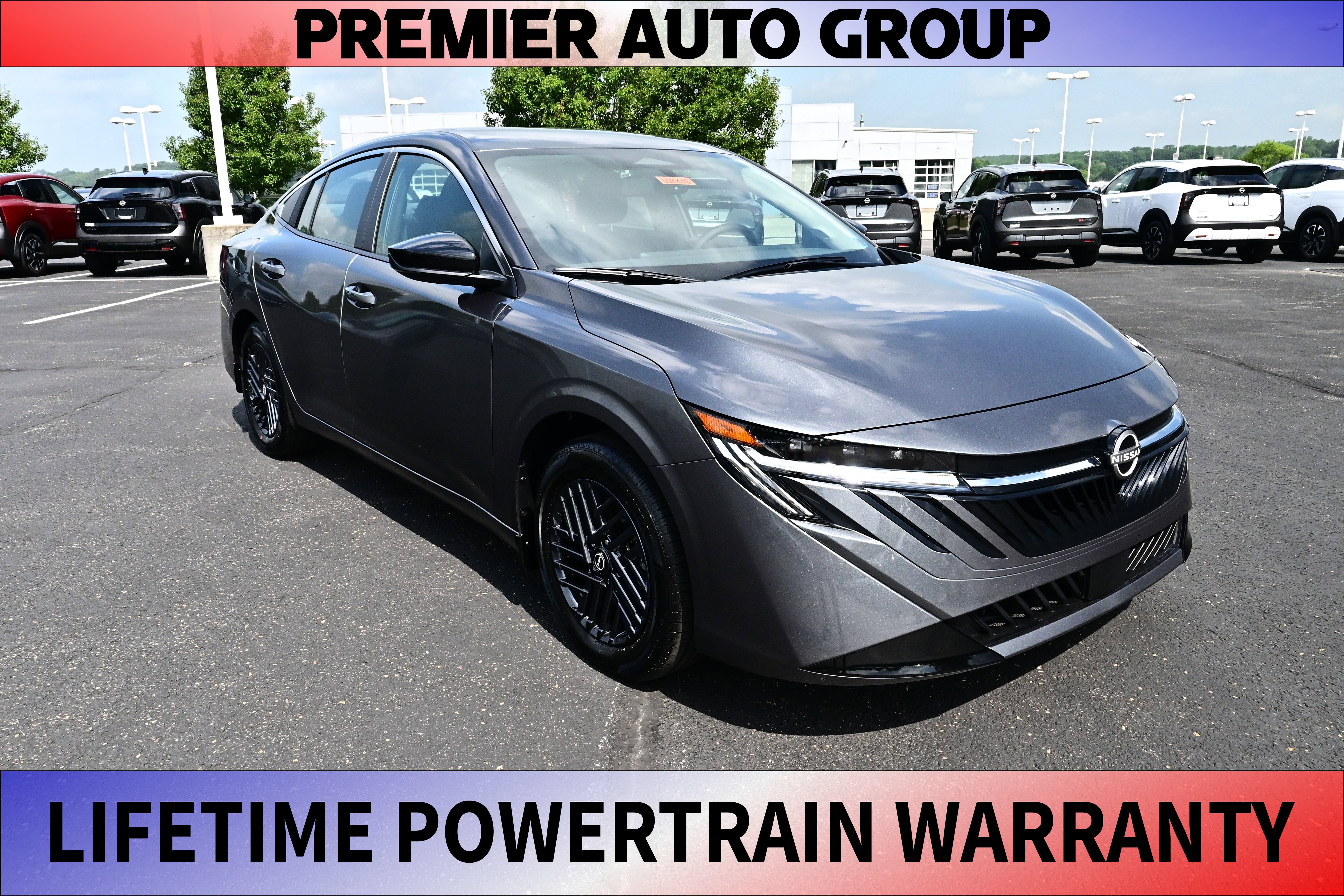 2026 Nissan Sentra SV in Gun Metallic — front three-quarter view