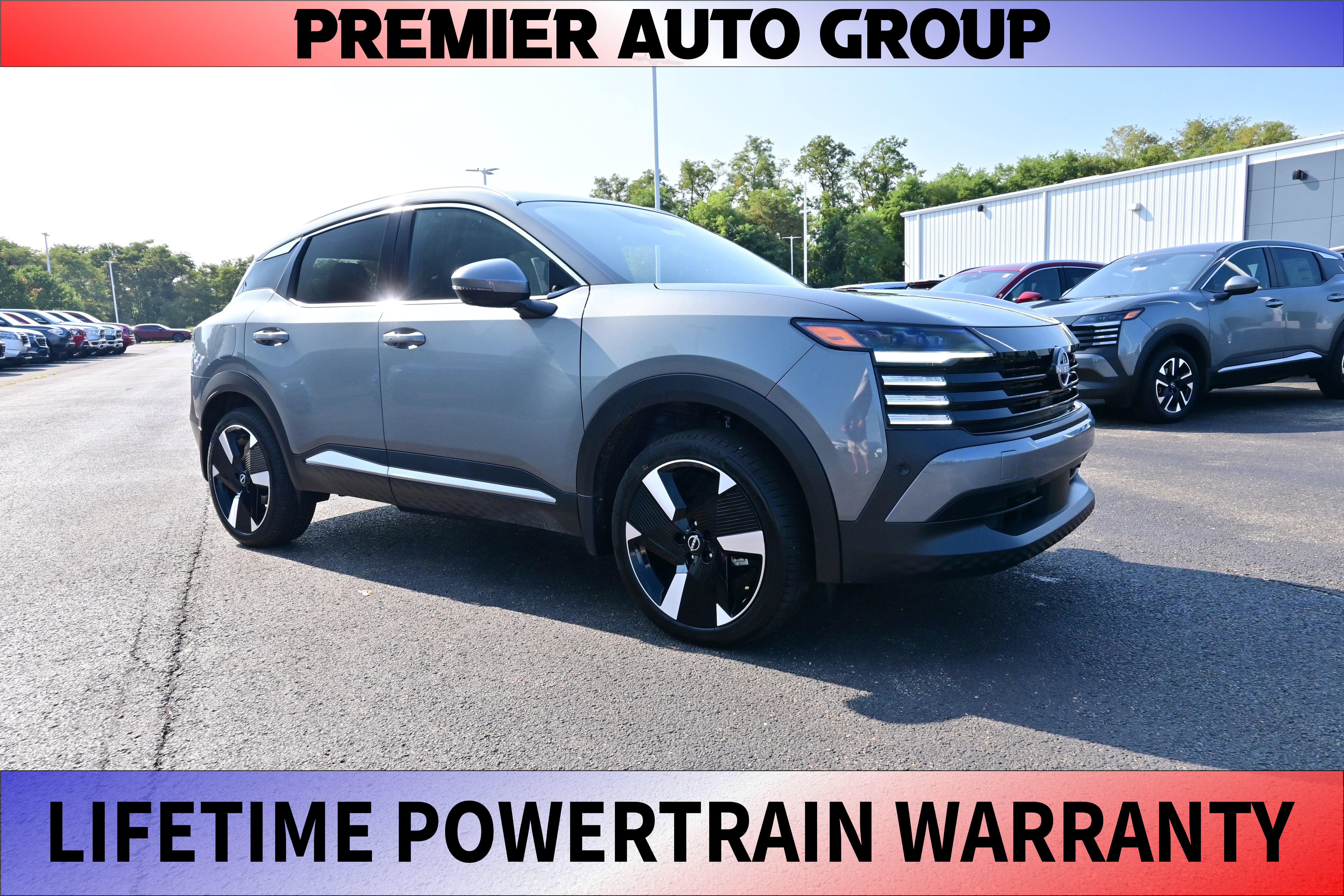 2025 Nissan Kicks SR in Gun Metallic — front three-quarter view