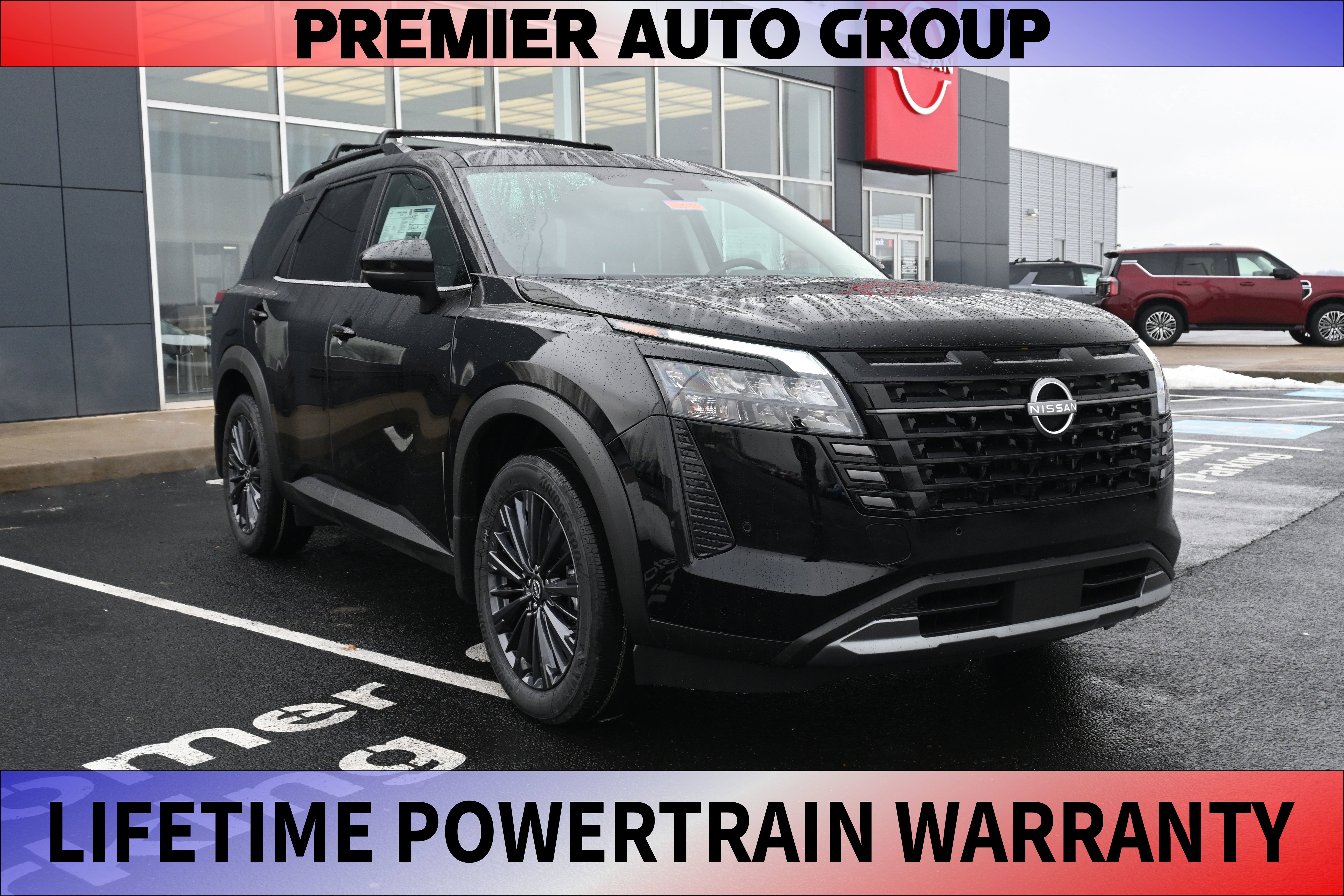2026 Nissan Pathfinder SL in Super Black — front three-quarter view